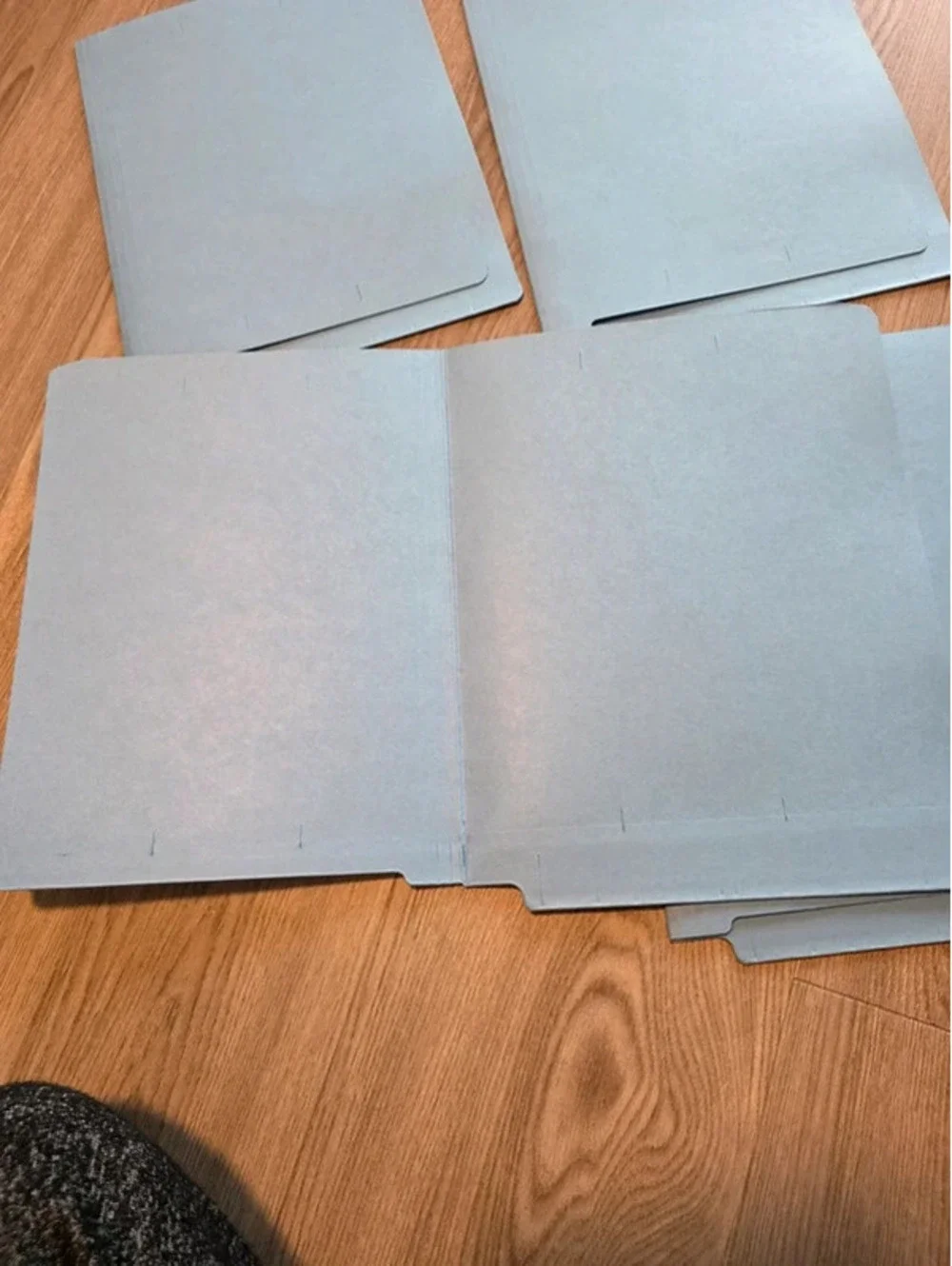 Set of 5 Light Blue File Folders